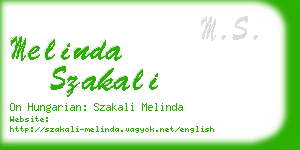melinda szakali business card